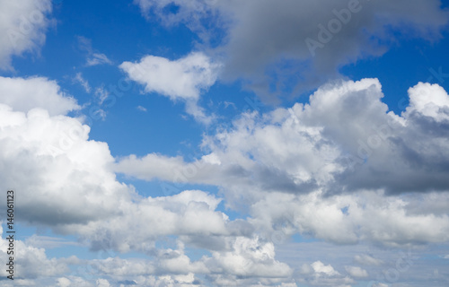 Blue sky with clouds. Heaven  clouds flying against sky.