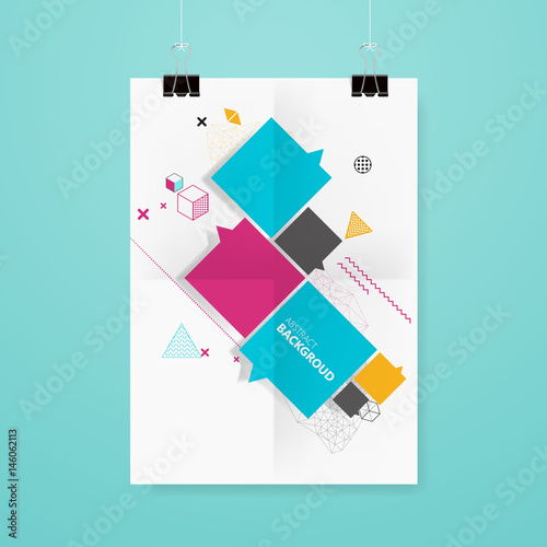 Abstract Memphis flyer or cover design. Vector eps 10