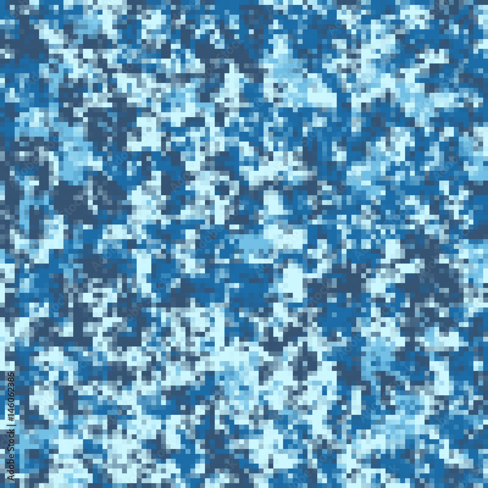 Vector illustration of digital sea water camouflage pattern