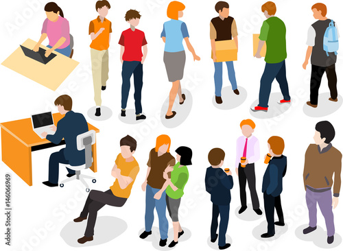  People vector flat design isolated on white background