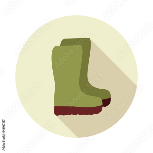 Rubber boots, gumboots, wellies flat vector icon