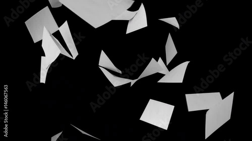 Flying White Paper in the Wind With Luma Matte