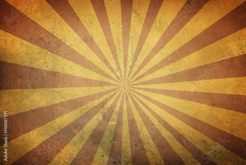 Star burst background with stripes on old retro texture