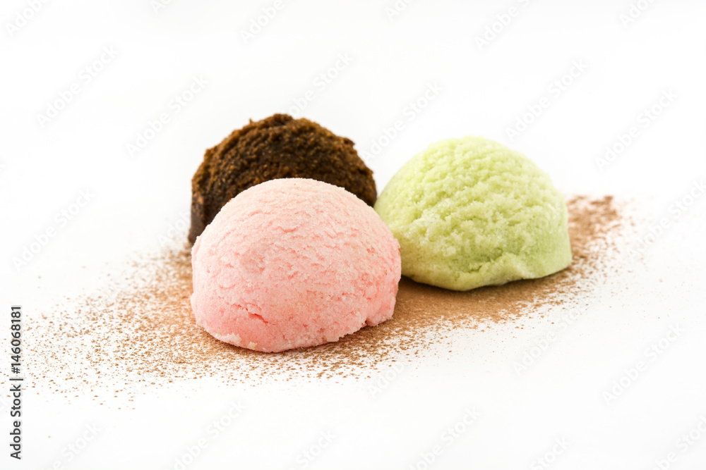Ice cream scoops isolated on white background
Ice cream scoops isolated on white background