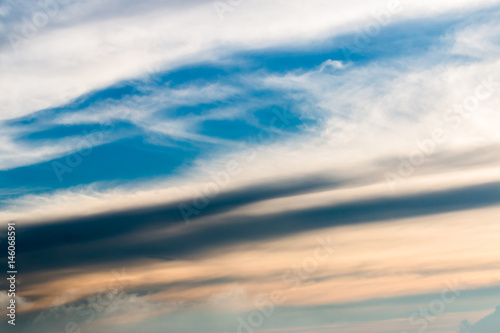 colorful dramatic sky with cloud at sunset