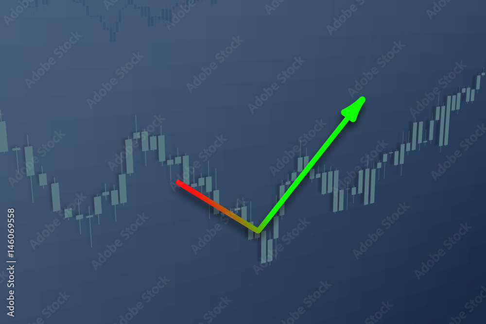 Trend line up on stock chart background. 3D illustration Trend line up on stock chart background. 3D illustration