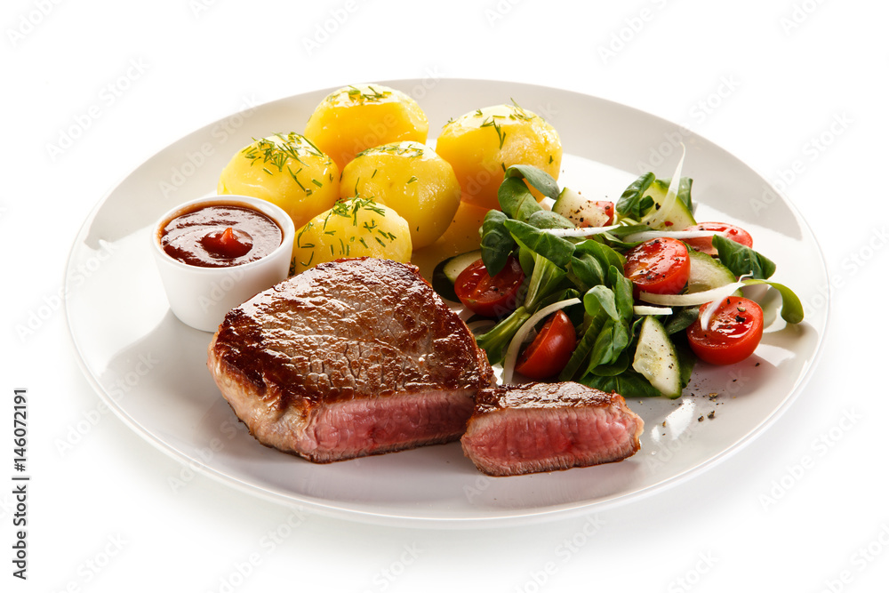 Roast steak with potatoes Roast steak with potatoes