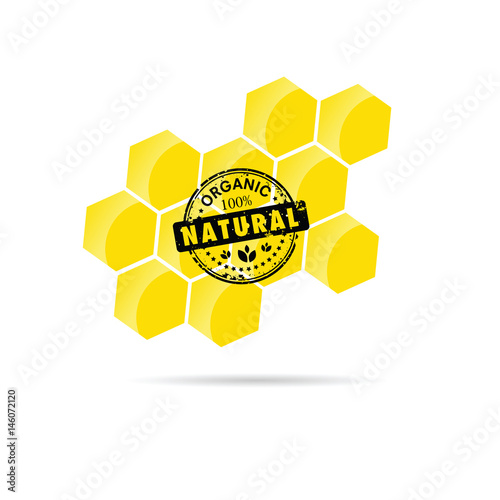 honey natural healty in yellow color illustration