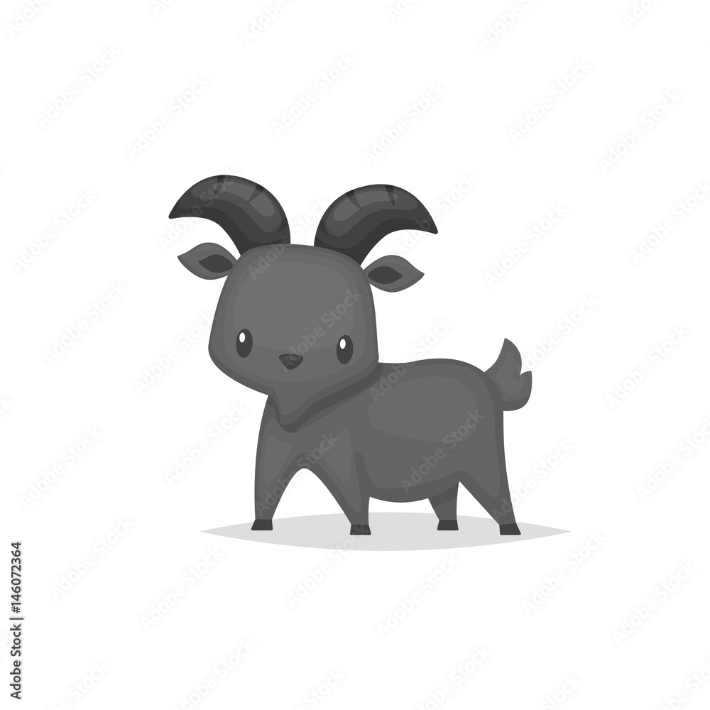 Naklejka premium Cute goat vector