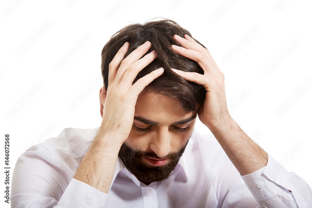Young depressed businessman. Young depressed businessman.