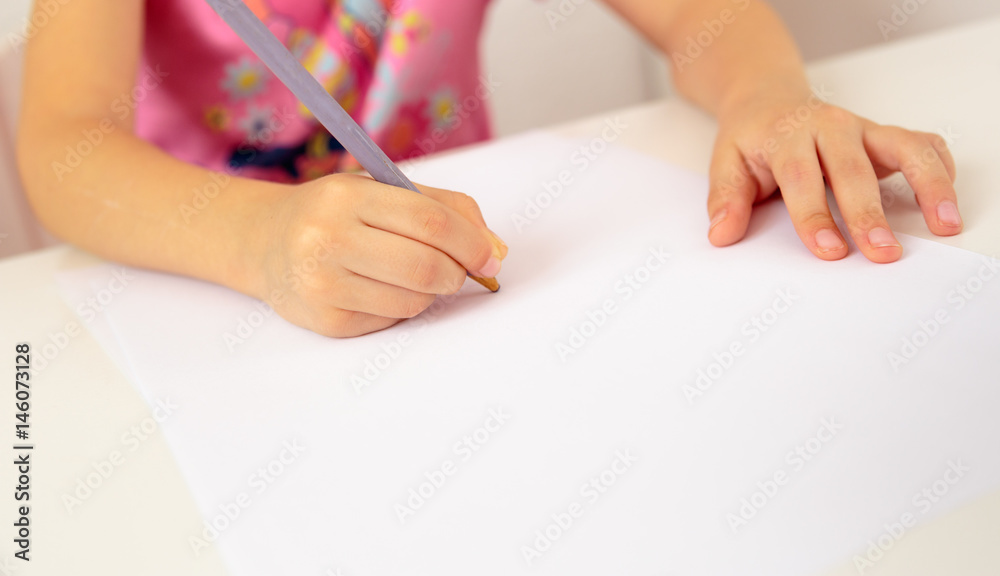 Child's hands with pencil Child's hands with pencil