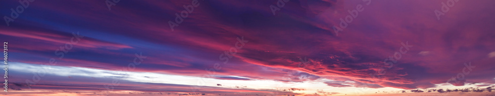 Sunset panorama with sparkling colours