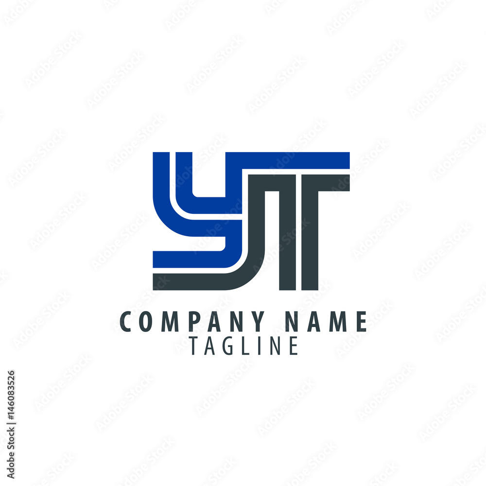 Initial Letter YT Linked Design Logo