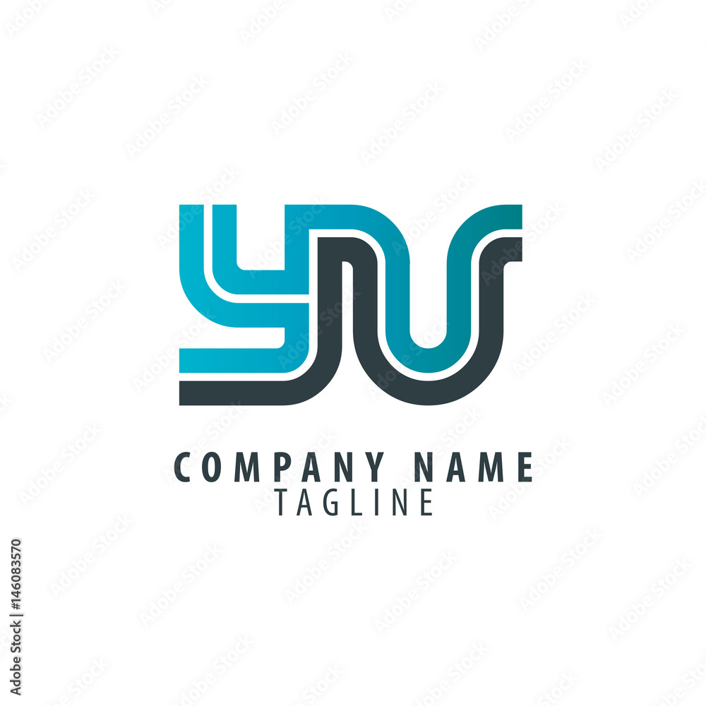 Initial Letter YU Linked Design Logo