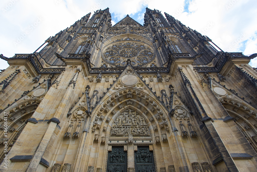 Panoramic view to the St. Vitus cathedral