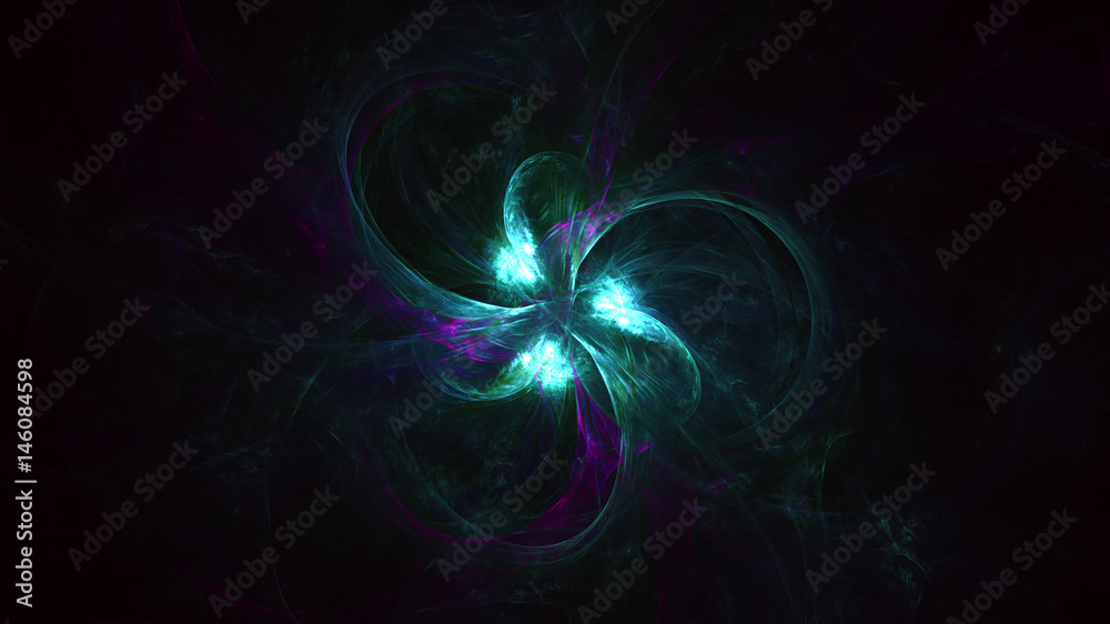 Fototapeta premium 3D rendering abstract fractal light background