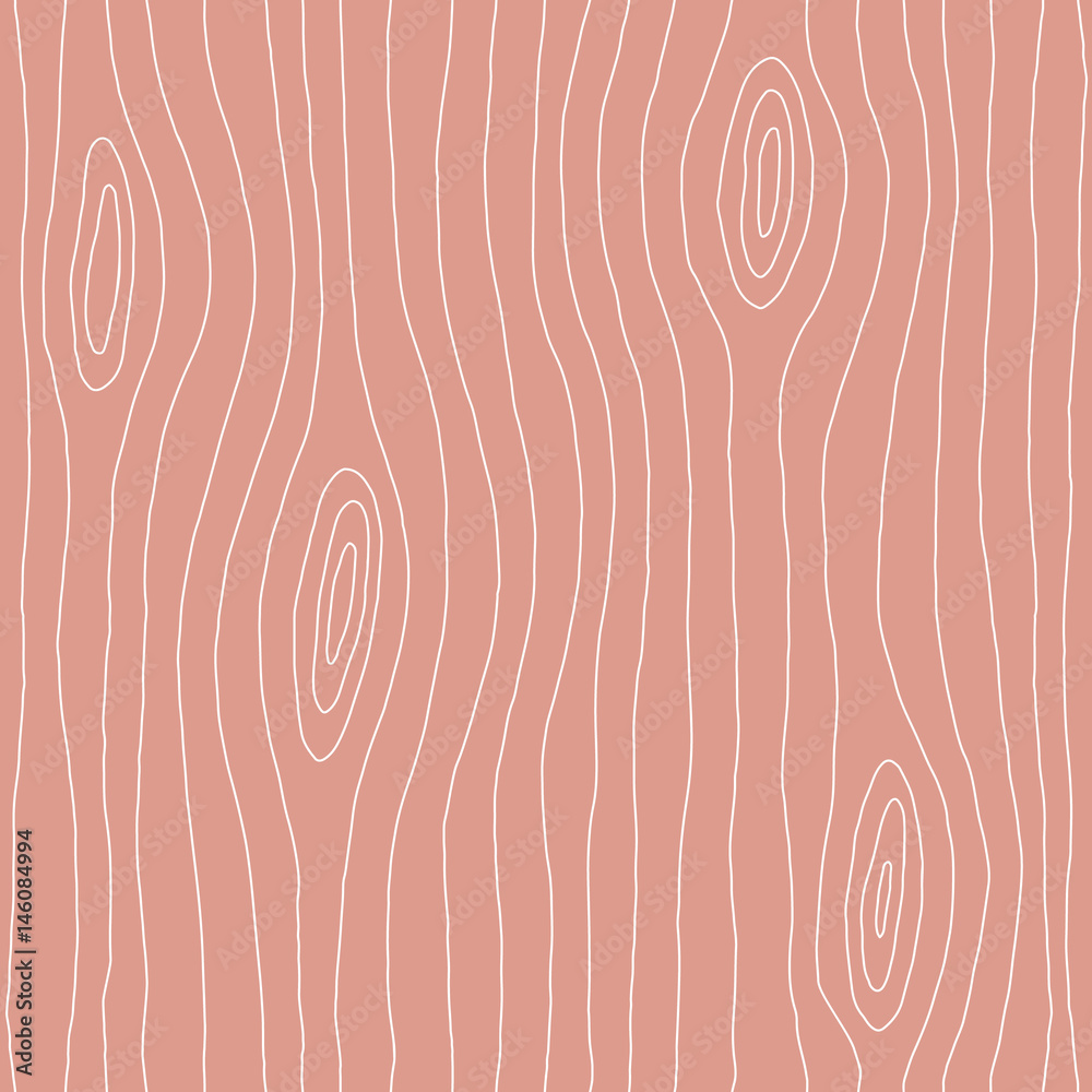 Wood texture seamless pattern. Hand drawn wood lines, grain. Vector ...