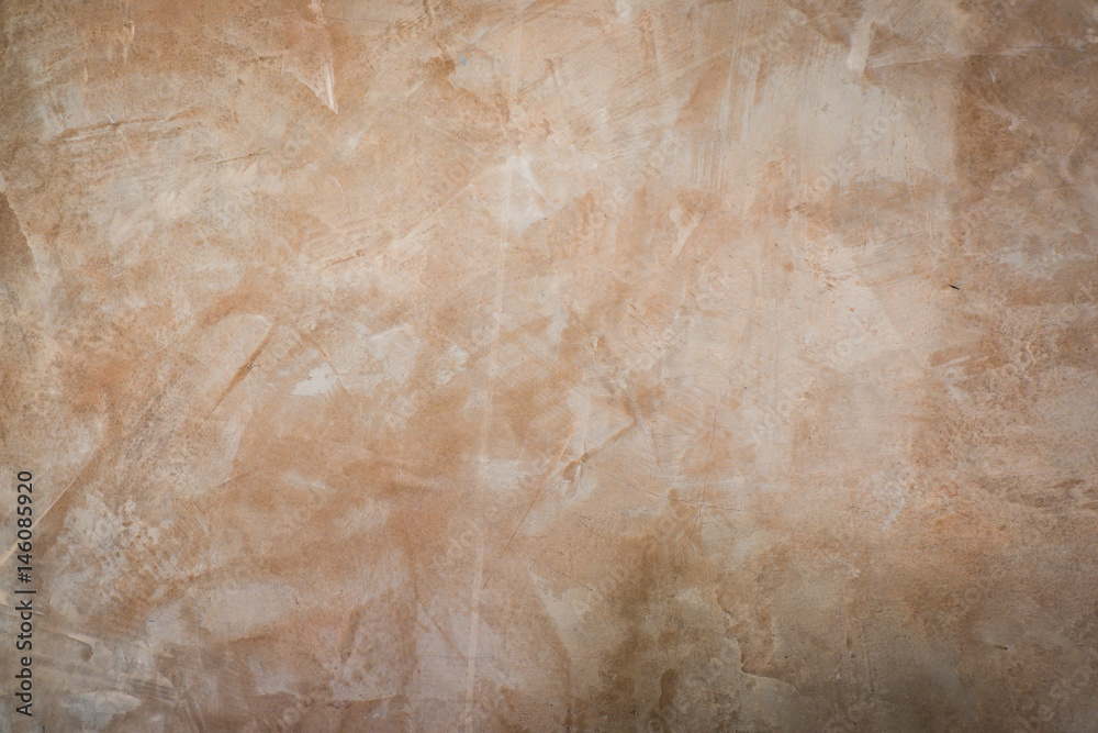 Obraz premium Brown polished cement wall texture, hardened clay for background, loft style