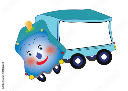 Cheerful color truck with billboard