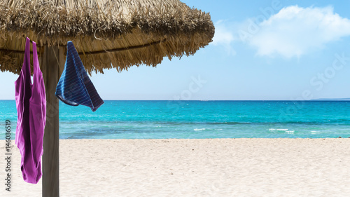 strandurlaub, sand, sonne, meer, himmel, badesachen photo