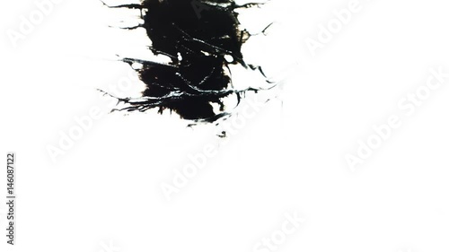Ink Blot. Ink splashes. Drops. Bleeds. Spot. This video with alpha channel.  Can be used for logo or transition background.