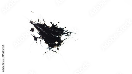 Ink Blot. Ink splashes. Drops. Bleeds. Spot. This video with alpha channel.  Can be used for logo or transition background.