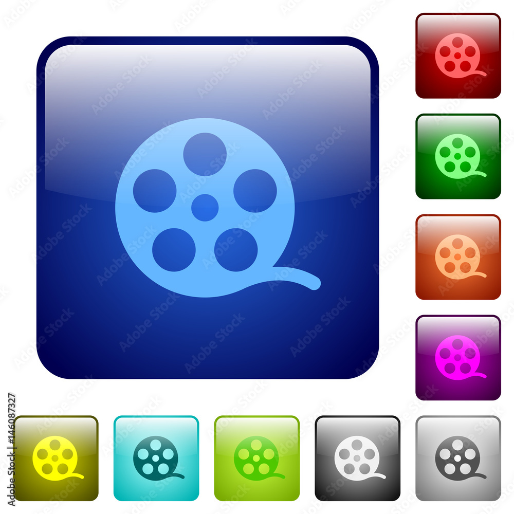 Movie roll color square buttons