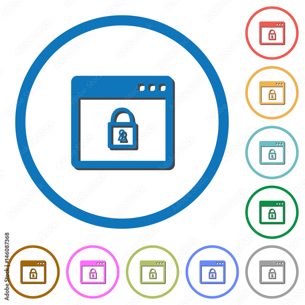 Lock application icons with shadows and outlines