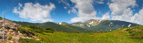 Summer Carpathian mountain panorama