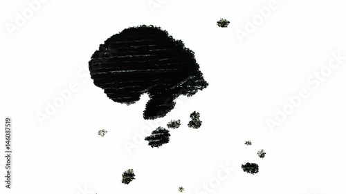 Ink Blot. Ink splashes. Drops. Bleeds. Spot. This video with alpha channel.  Can be used for logo or transition background.