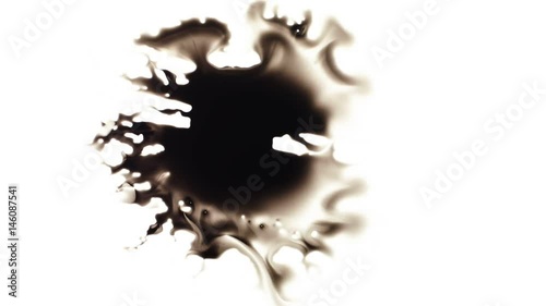 Ink Blot. Ink splashes. Drops. Bleeds. Spot. This video with alpha channel.  Can be used for logo or transition background.