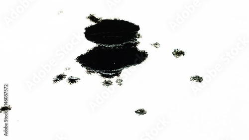 Ink Blot. Ink splashes. Drops. Bleeds. Spot. This video with alpha channel.  Can be used for logo or transition background.