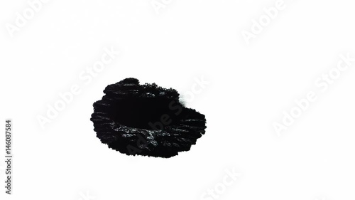 Ink Blot. Ink splashes. Drops. Bleeds. Spot. This video with alpha channel.  Can be used for logo or transition background.