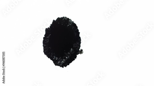 Ink Blot. Ink splashes. Drops. Bleeds. Spot. This video with alpha channel.  Can be used for logo or transition background.