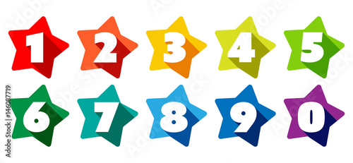 Chiffres 0 à 9 dans étoiles