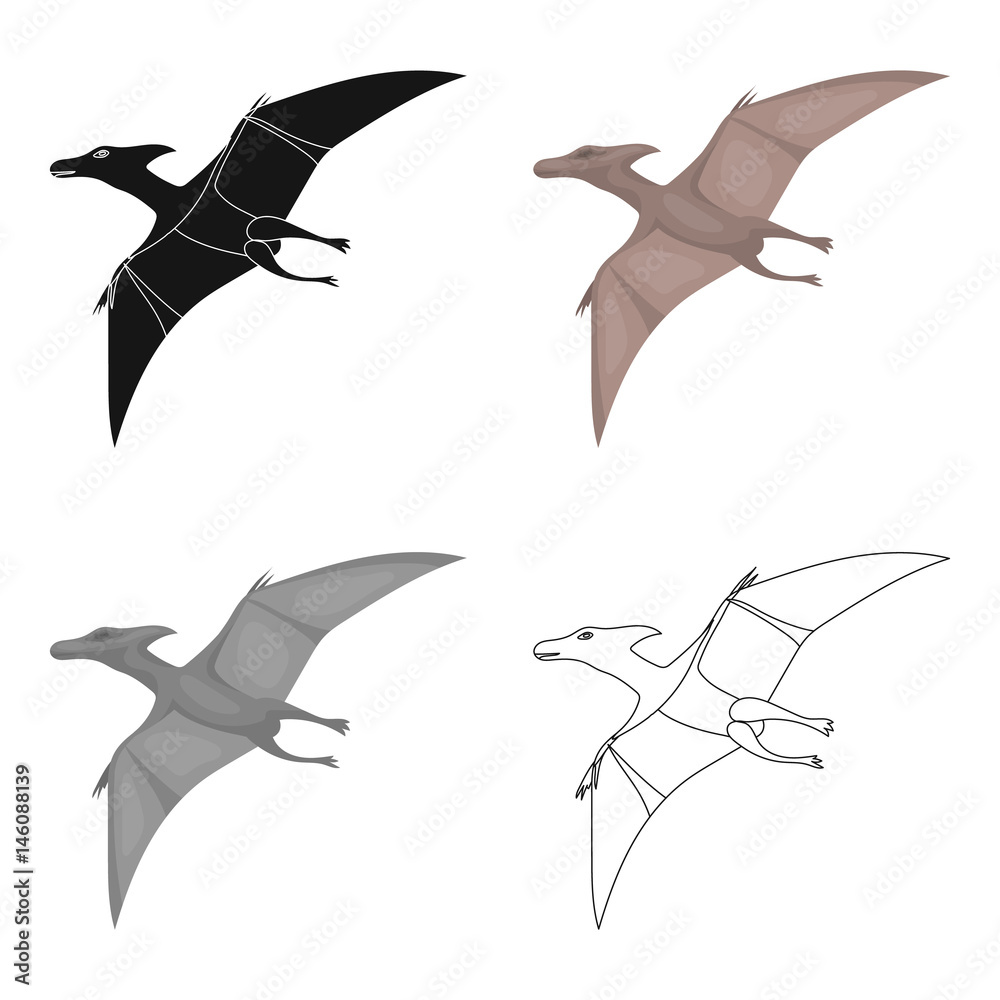 Dinosaur pterodactyloidea icon in cartoon style Vector Image