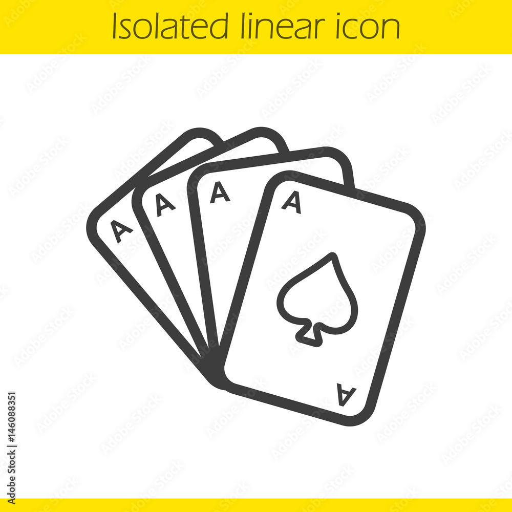 Poker ace quads linear icon