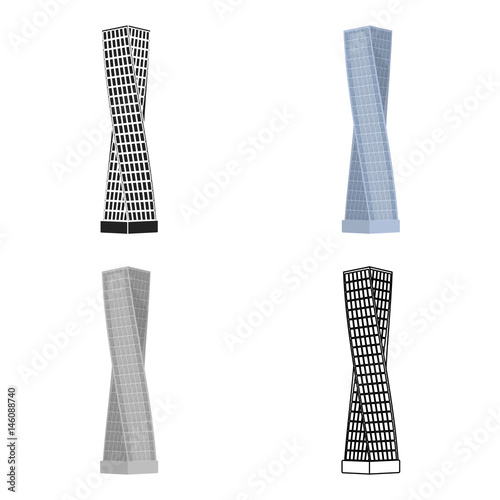 The Shanghai Tower icon in cartoon style isolated on white background. Arab Emirates symbol stock vector illustration.