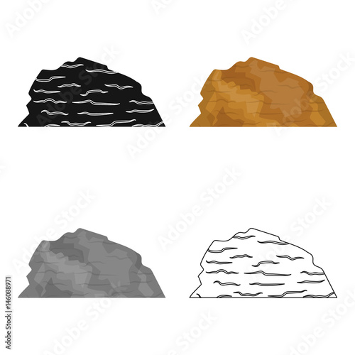 Sandy ceremony in wild west .Mountains of sand.Mountains in the desert.Different mountains single icon in cartoon style vector symbol stock illustration.