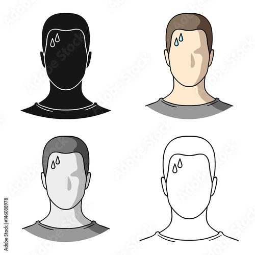 A sweaty man.The man is sweating from diabetes.Diabetes single icon in cartoon style vector symbol stock illustration.