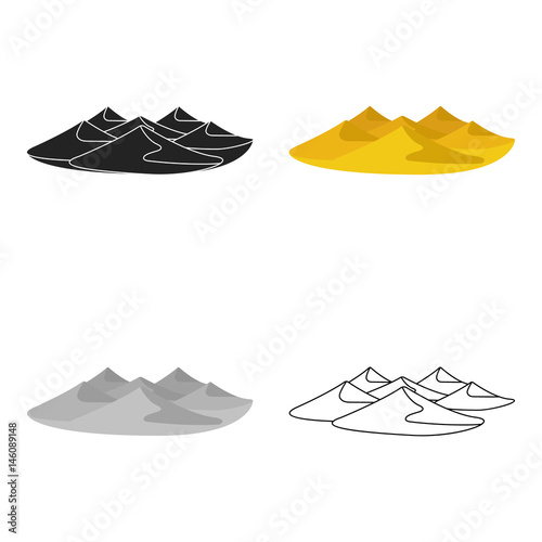 Dunes icon in cartoon style isolated on white background. Arab Emirates symbol stock vector illustration.