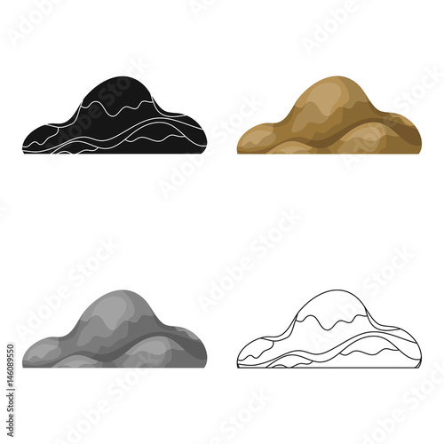Low brown sand mountain.Different mountains single icon in cartoon style vector symbol stock illustration.