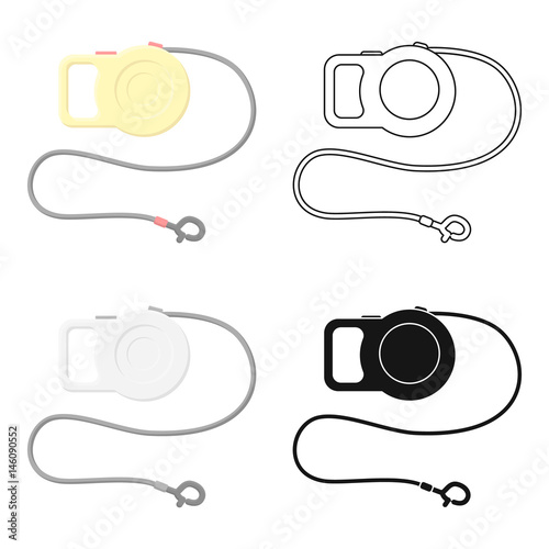 Pet lead icon in cartoon style isolated on white background. Cat symbol stock vector illustration.