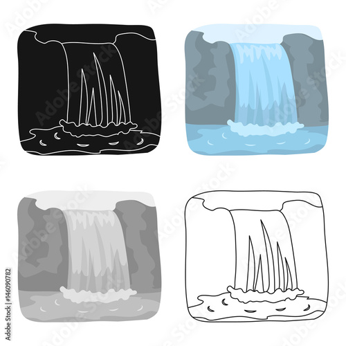 Canadian waterfall. Canada single icon in cartoon style vector symbol stock illustration web.