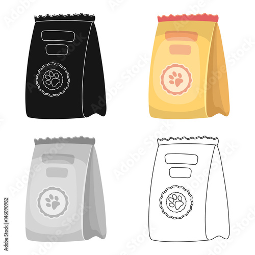 Animal feed package.Pet shop single icon in cartoon style vector symbol stock illustration web.