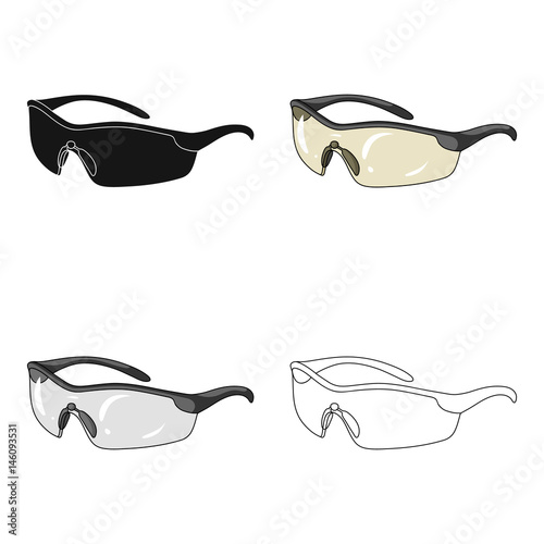 Protection for the eyes of cyclists from falling rocks.Cyclist outfit single icon in cartoon style vector symbol stock illustration.