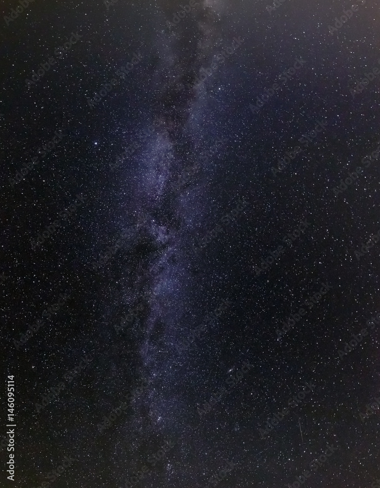 Milky Way in night sky.