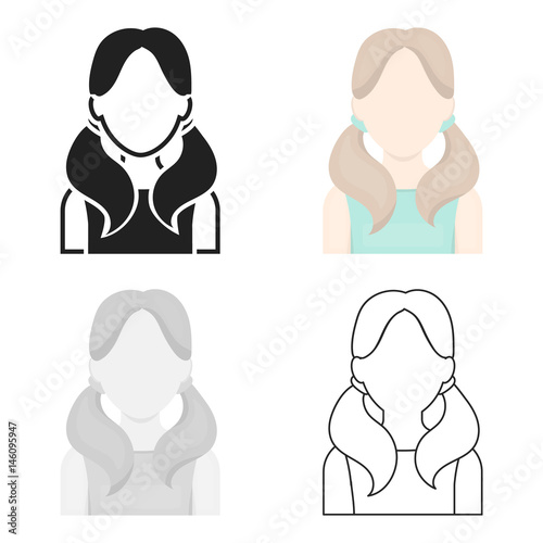 Girl with tails icon cartoon. Single avatar,peaople icon from the big avatar cartoon.
