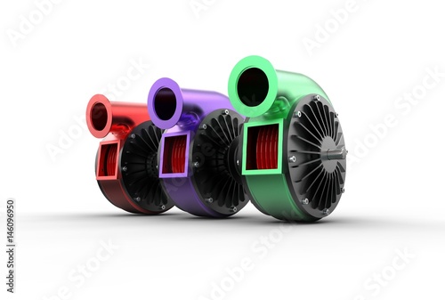 3D illustration of turbo pump photo