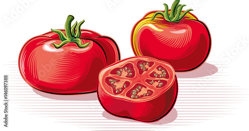 ripe tomatoes resting on a plane.